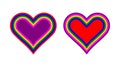 Rainbow love heart line icons set. Royalty Free Stock Photo