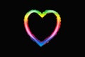 Rainbow love heart logo vector