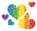 Rainbow Love hearts Collage Icon of Round Dots