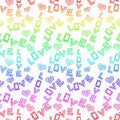 Rainbow Love Words Seamless Background Royalty Free Stock Photo