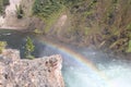 A Rainbow at The Lower Falls in the Grand Canyon of the Yellowstone Royalty Free Stock Photo