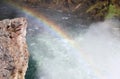 A Rainbow at The Lower Falls in the Grand Canyon of the Yellowstone Royalty Free Stock Photo