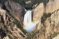 Rainbow at the Lower Falls of the Yellowstone river Royalty Free Stock Photo