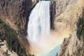 Rainbow at the Lower Falls of the Yellowstone river Royalty Free Stock Photo