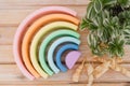 The rainbow is made of natural wood