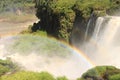 Rainbow made by spray from waterfall Iguazu Argentina Royalty Free Stock Photo