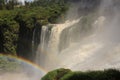 Rainbow made by spray from waterfall Iguazu Argentina Royalty Free Stock Photo