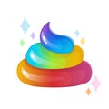 Rainbow Magic unicorn cartoon poop. Royalty Free Stock Photo