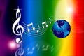 Rainbow Make Music World Royalty Free Stock Photo