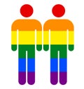 Rainbow Male Sign. LGBT Gay Rainbow Pride Symbol. The Concept of Same-sex Homosexual Relationships