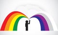 Rainbow man sign Royalty Free Stock Photo