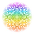 Rainbow mandala vector illustration.