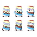 Rainbow marshmallow twist cartoon character with sad expression