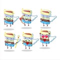 Rainbow marshmallow twist cartoon designs as a cute angel character Royalty Free Stock Photo