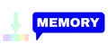 Rainbow Mesh Gradient Move Bottom Icon and Memory Chat Bubble with Shadow