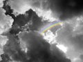 rainbow middle heap gray cloud black white color