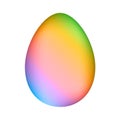 Rainbow minimalistic easter egg over white mesh vector