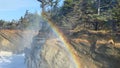 Rainbow in mist of ocean spray Royalty Free Stock Photo