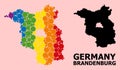 Rainbow Mosaic Map of Brandenburg State for LGBT