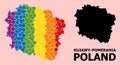 Rainbow Mosaic Map of Kujawy-Pomerania Province for LGBT