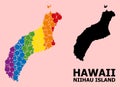 Rainbow Mosaic Map of Niihau Island for LGBT