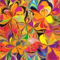 Rainbow mosaic seamless pattern with abstract flowers Royalty Free Stock Photo
