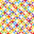 Rainbow mosaic tiles, abstract geometric background, seamless vector pattern Royalty Free Stock Photo