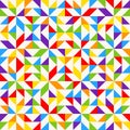 Rainbow mosaic tiles, abstract geometric background, seamless vector pattern