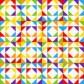 Rainbow mosaic tiles, abstract geometric background, seamless vector pattern Royalty Free Stock Photo