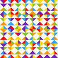 Rainbow mosaic tiles, abstract geometric background, seamless vector pattern. Royalty Free Stock Photo