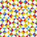 Rainbow mosaic tiles, abstract geometric background, seamless vector pattern. Royalty Free Stock Photo