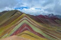 Rainbow mountain of seven colours Siete Colores near Cuzco Royalty Free Stock Photo