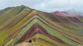 Rainbow mountain Siete Colores near Cuzco Royalty Free Stock Photo