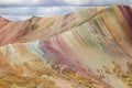 The rainbow mountains in Cusco, Peru. Colorful landscape in the Andes