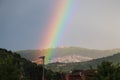 Rainbow in the mountains Royalty Free Stock Photo