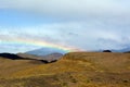 The rainbow in the mountains of Torres del paine