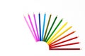 Gorgeous rainbow of colors on the desktop, folded from colored p