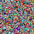 Rainbow multicolor abstract spotted seamless pattern, background from geometrical figures. Colorful bright texture of various Royalty Free Stock Photo