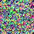 Rainbow multicolor abstract spotted seamless pattern, background from geometrical figures. Colorful bright texture of various
