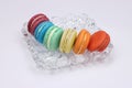 Rainbow multicolor french macarons Royalty Free Stock Photo