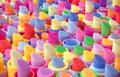 Rainbow of multicolor tubes and cylinder. 3D background Royalty Free Stock Photo