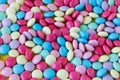 Rainbow multicolored gumballs chewing gums as background