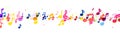 Rainbow Music Notes Panorama Royalty Free Stock Photo