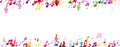 Rainbow Music Notes Panorama Royalty Free Stock Photo