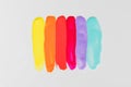 Nail polish. Rainbow of nail polish swatches, from sunny yellow to tranquil turquoise, for vibrant beauty Royalty Free Stock Photo