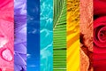 Rainbow of nature, colorful nature photo collage, vivid colors Royalty Free Stock Photo
