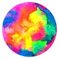 rainbow neon circle abstraction watercolor