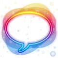 Rainbow Neon Lights Speech Bubble Royalty Free Stock Photo