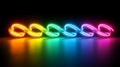 Rainbow Neon Spiral Light Abstract Art Design Royalty Free Stock Photo