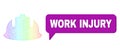 Rainbow Net Gradient Construction Helmet Icon and Work Injury Chat Frame with Shadow